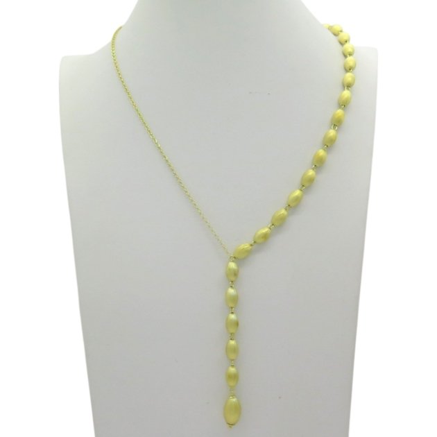 Collana asimmetrica chicchi di riso Sovrani Argento 925 placcato oro