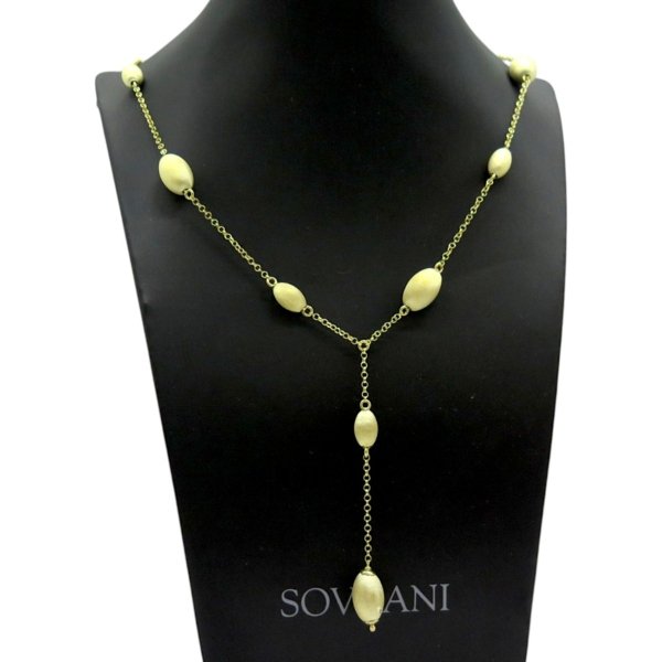 Collana barilotti satinati Sovrani argento placcato oro