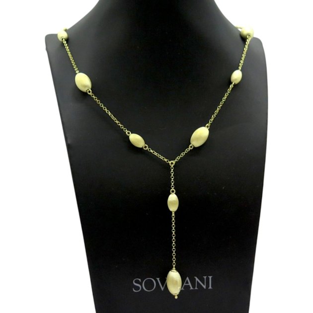 Collana barilotti satinati Sovrani argento placcato oro