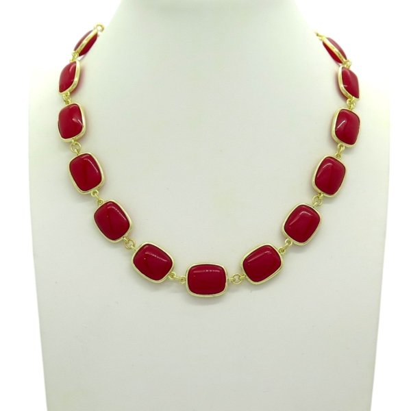 Collana cristallo rosso Sovrani placcata oro