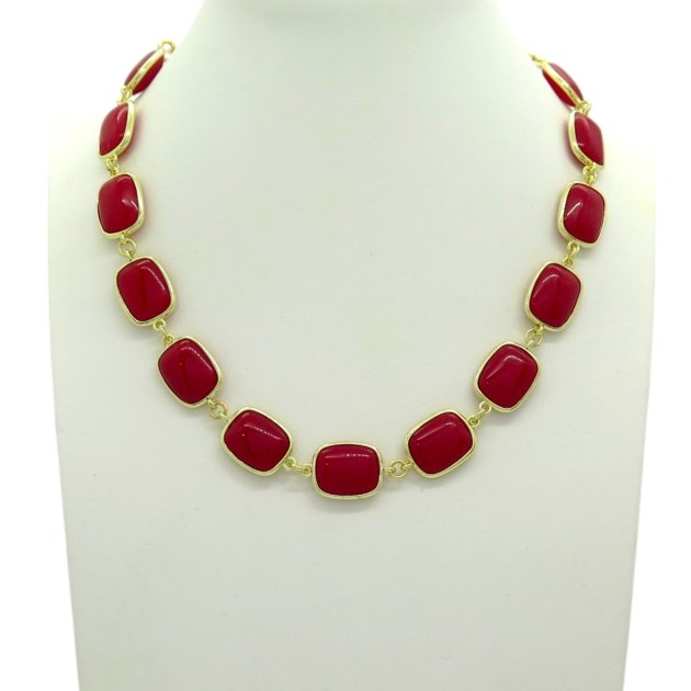 Collana cristallo rosso Sovrani placcata oro