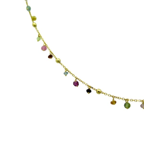 Collana pietre dure in oro giallo 18 ct