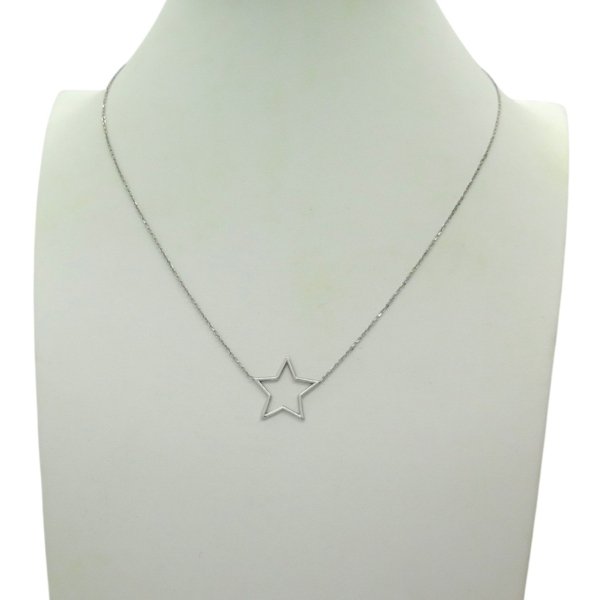 Collana stella in oro bianco 18 ct