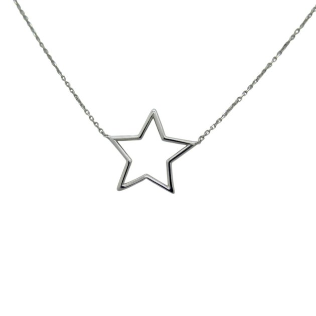 Collana stella in oro bianco 18 ct