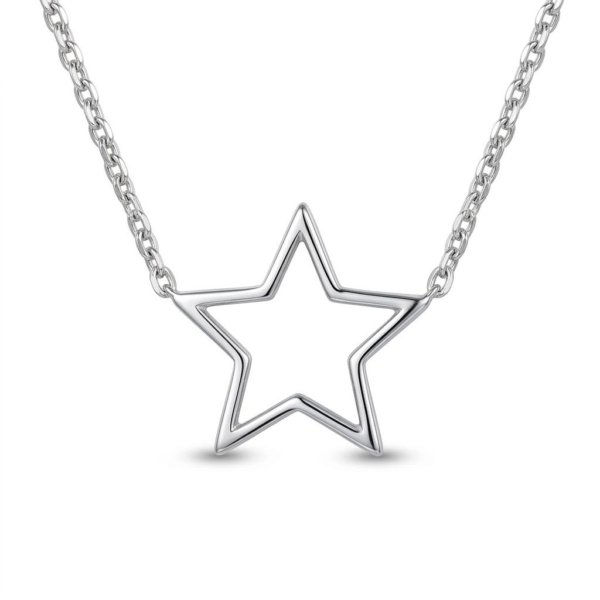 Collana stella in oro bianco 18 ct