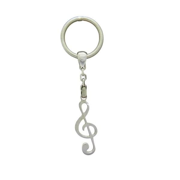 Portachiavi chiave di violino in argento 925