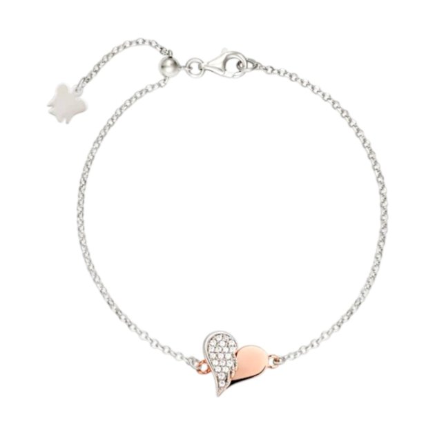 Bracciale cuore ala angioletto in argento 925