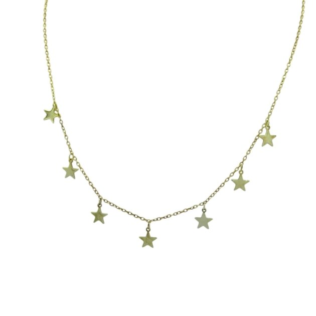 Collana stelle in argento placcato oro giallo