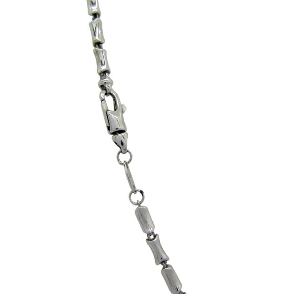 Collana uomo barilotti 50 cm in argento 925 rodio