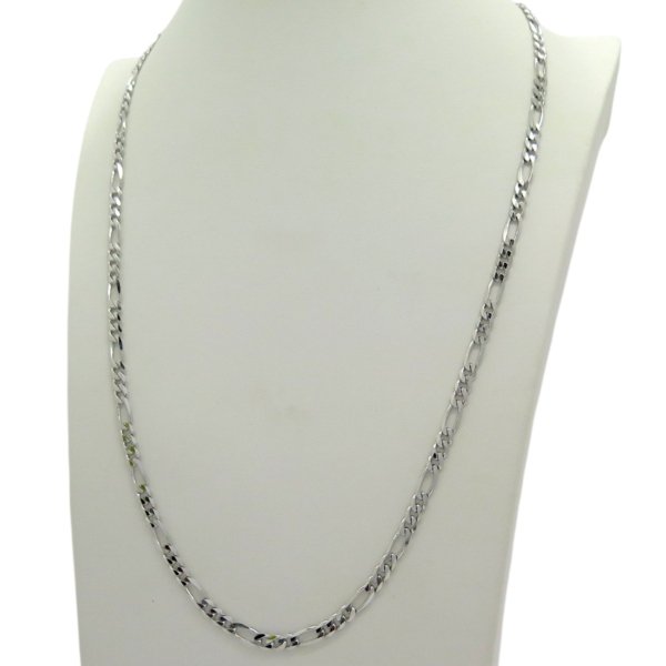 Collana uomo figaro tre più uno 60 cm in argento 925