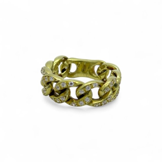 Anello groumette morbida argento e zirconi