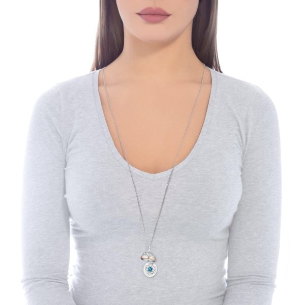 Collana chiama angeli apribile stella Blu e sonaglio Giannotti