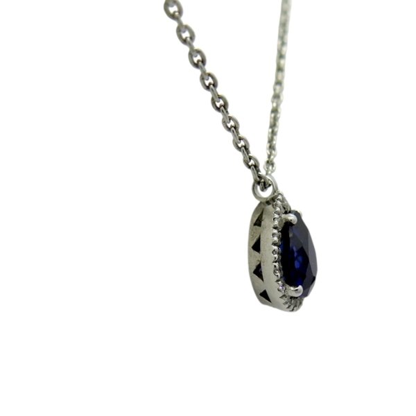 Collana ciondolo goccia blu argento 925