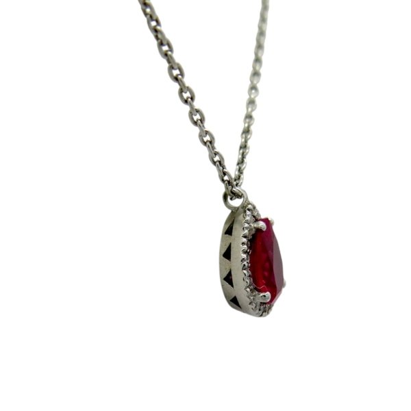Collana ciondolo goccia rossa argento 925