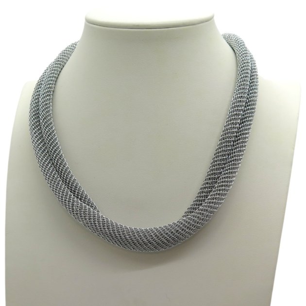 Collana fifthavenue tessuto lurex e argento