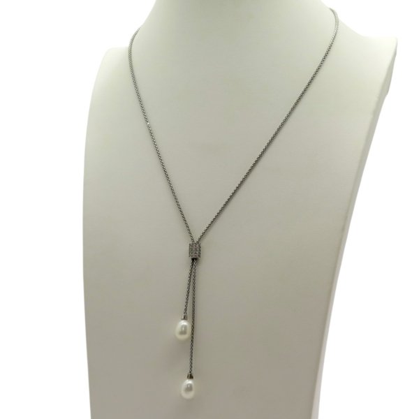 Collana perle pendenti in argento osa Gioielli