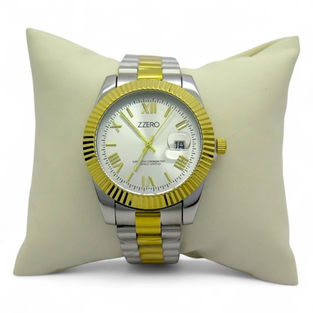 Orologio donna dorato e acciaio Zzero classic prestige date
