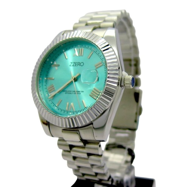 Orologio donna quadrante azzurro tiffany Zzero classic prestige date in acciaio