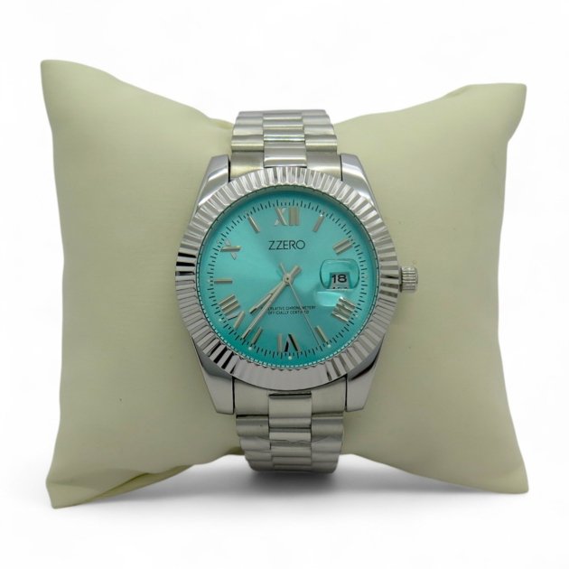 Orologio donna quadrante azzurro tiffany Zzero classic prestige date in acciaio