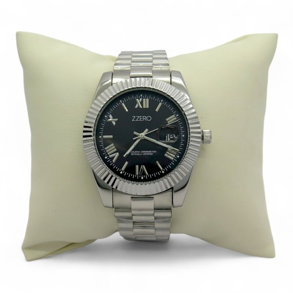 Orologio donna quadrante nero Zzero classic prestige date in acciaio