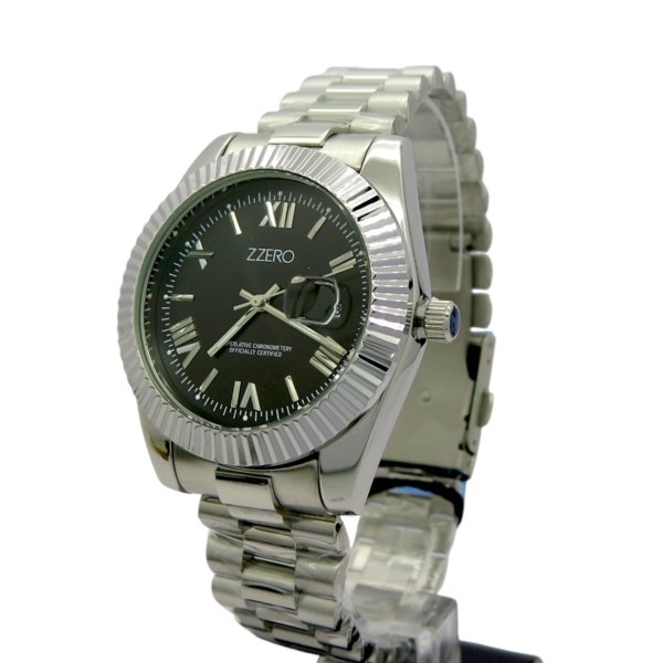 Orologio donna quadrante nero classico date in acciaio Zzero classic prestige