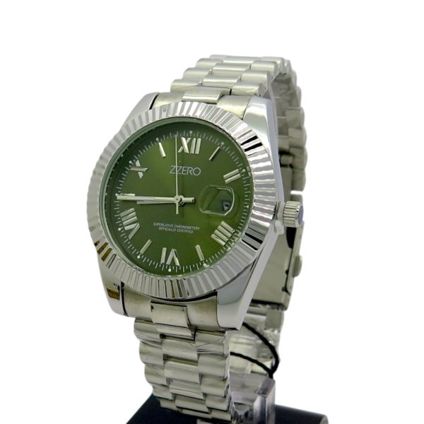 Orologio donna quadrante verde Zzero classic prestige date in acciaio