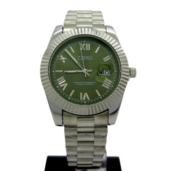 Orologio donna quadrante verde Zzero classic prestige date in acciaio