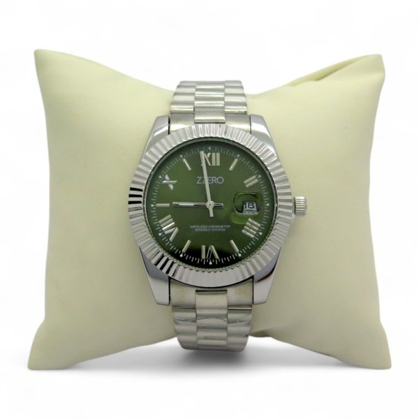 Orologio donna quadrante verde Zzero classic prestige date in acciaio