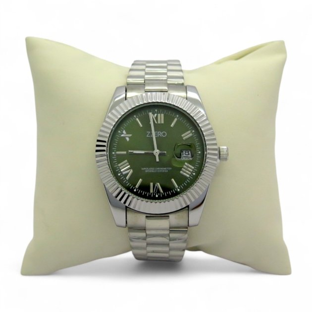 Orologio donna quadrante verde Zzero classic prestige date in acciaio