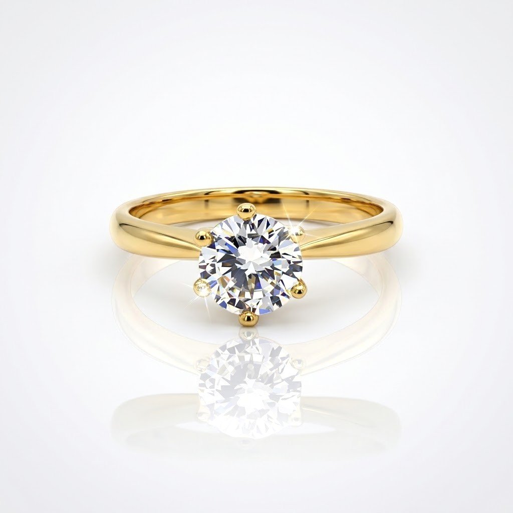 Anello fidanzamento solitario in oro giallo
