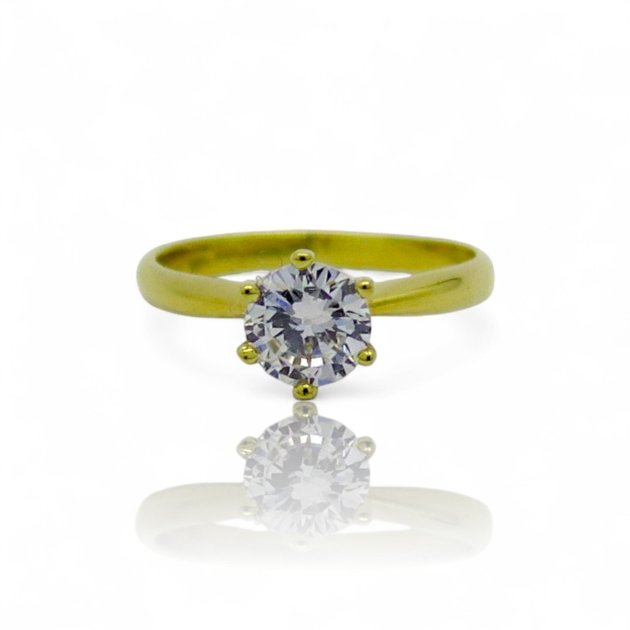 Anello fidanzamento solitario in oro giallo