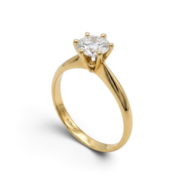 Anello fidanzamento solitario in oro giallo