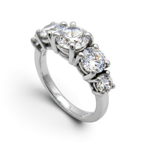Anello riviera 5 pietre in argento 925 artigianale