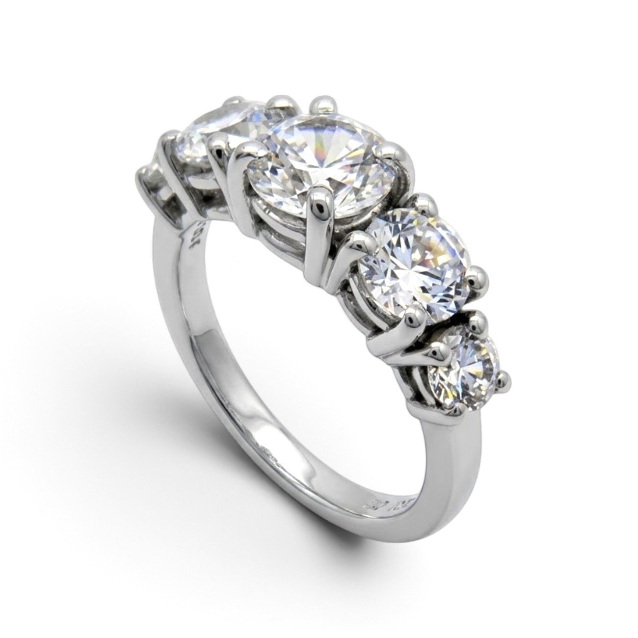 Anello riviera 5 pietre in argento 925 artigianale