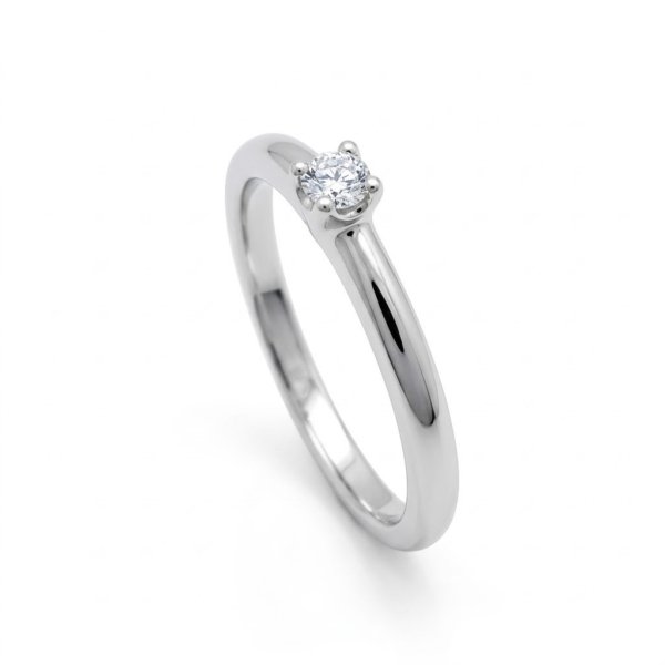 Anello solitario diamante in oro bianco 18 ct