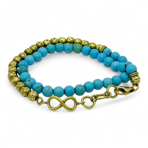 Bracciale due giri infinito turchese Maria Cristina Sterling