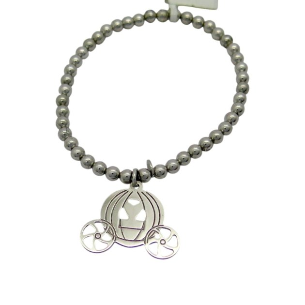 Bracciale elastico carrozza di Cenerentola in argento 925