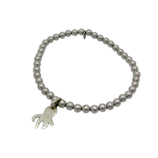 Bracciale elastico polpo sfere argento 925