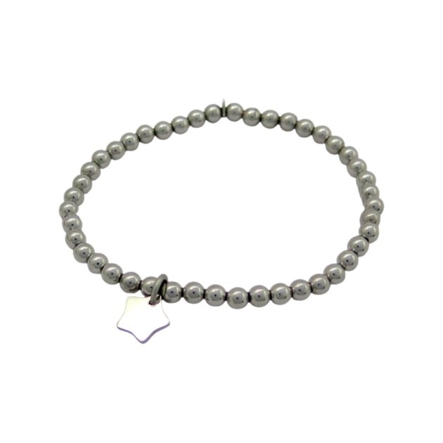 Bracciale elastico stella sfere argento 925