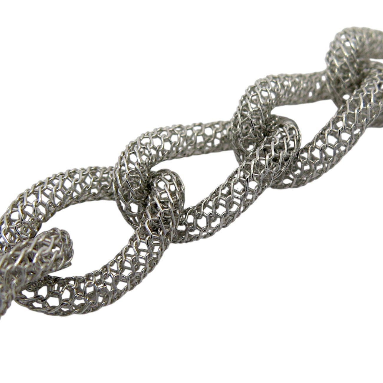 Bracciale groumette maglia traforata in argento 925