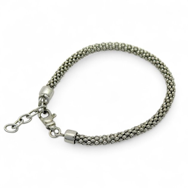 Bracciale maglia pop corn chicco di riso in argento 925