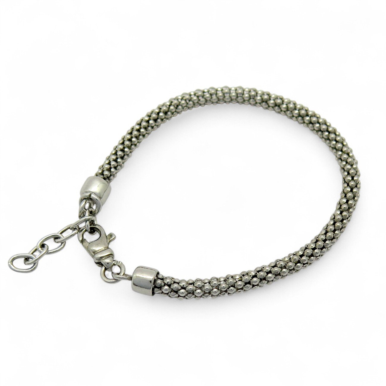 Bracciale maglia pop corn chicco di riso in argento 925