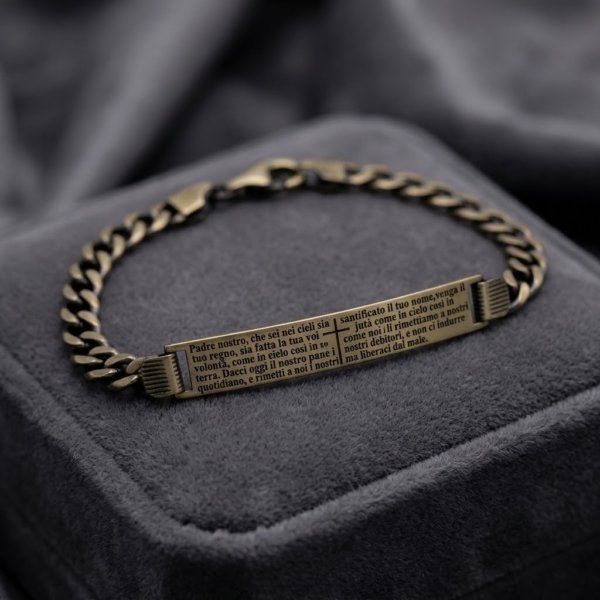 Bracciale preghiera padre nostro in argento vintage