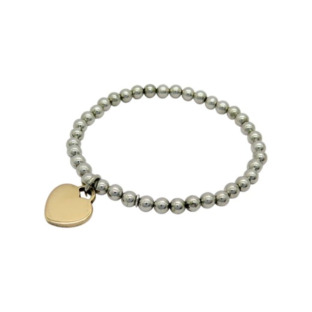 Bracciale sfere argento e cuore