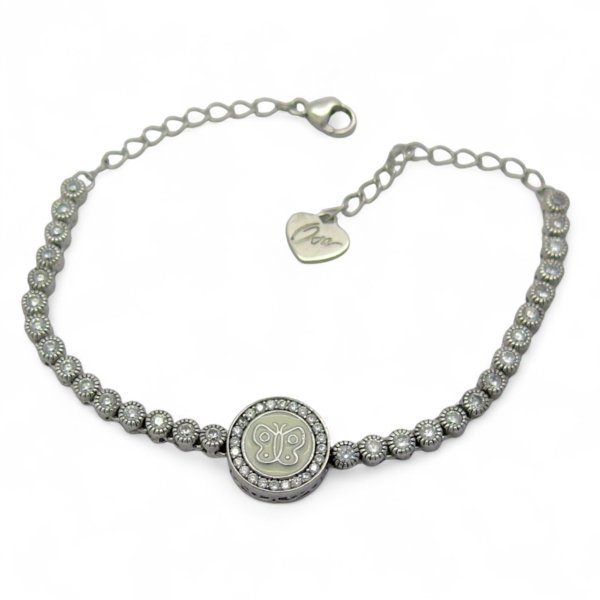 Bracciale tennis farfalla argento