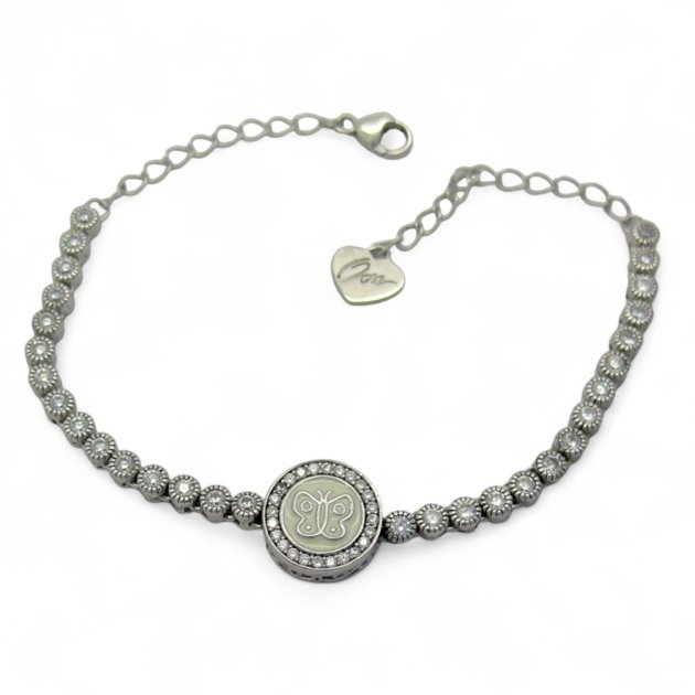 Bracciale tennis farfalla argento
