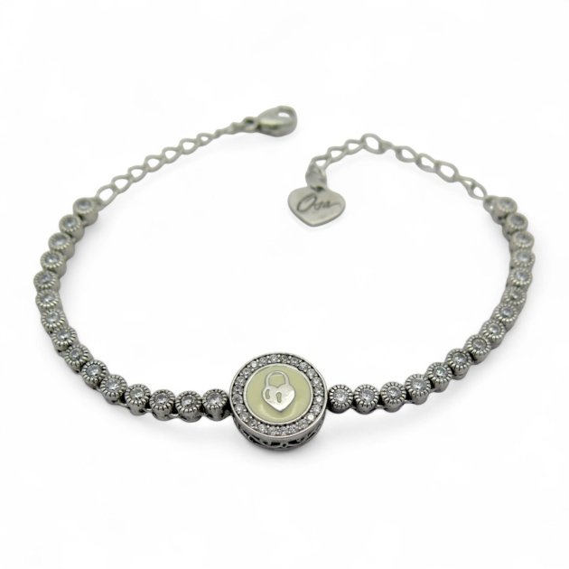 Bracciale tennis lucchetto in argento