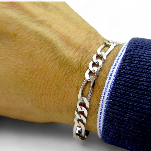 Bracciale uomo groumette tre più uno argento 925