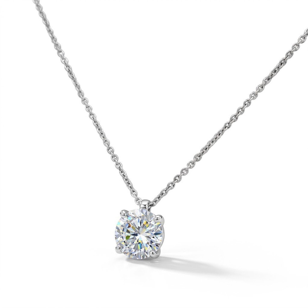 Ciondolo punto luce argento zircone 1 cm