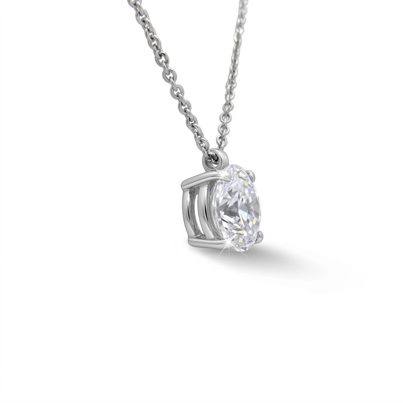 Ciondolo punto luce argento zircone 1 cm